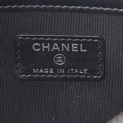 Chanel Coated Canvas Camellia Printed Pouch Black Beige 6 of 8