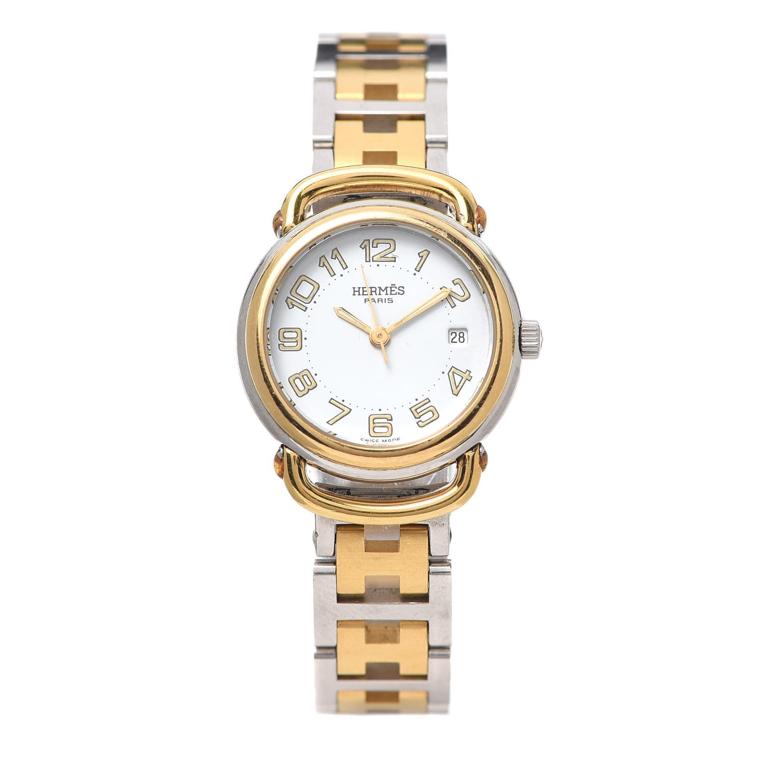 Hermes Stainless Steel 25mm Pullman Quartz Watch White 1 of 6