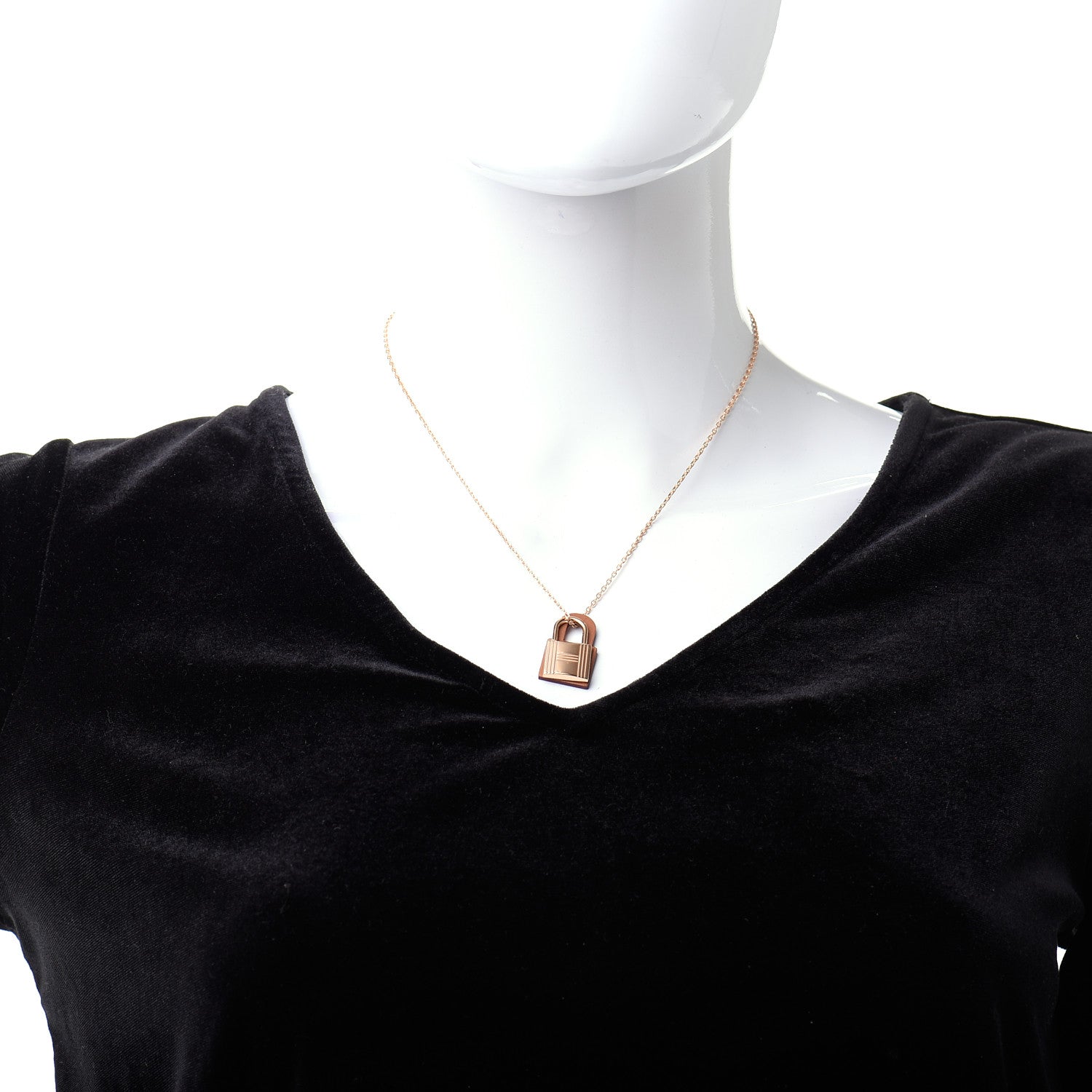 Hermes Swift Small O'Kelly Pendant Necklace Gold 2 of 7