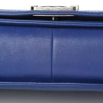 Chanel Grained Calfskin Quilted Large Boy Flap Blue 14 of 14