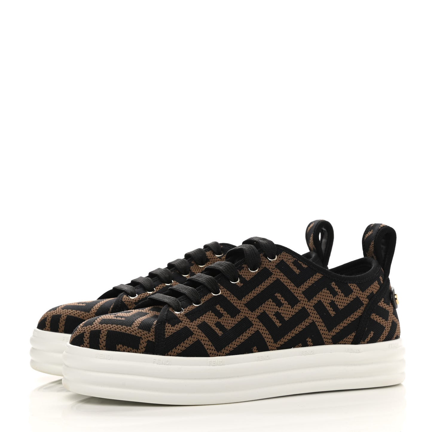 Fabric FF Micro-Perforated Rise Low Top Sneakers 36.5 Tobacco Black
