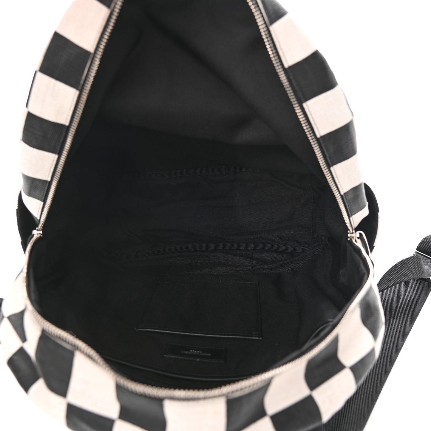 Calfskin Checked Print Nuxx Backpack Black White
