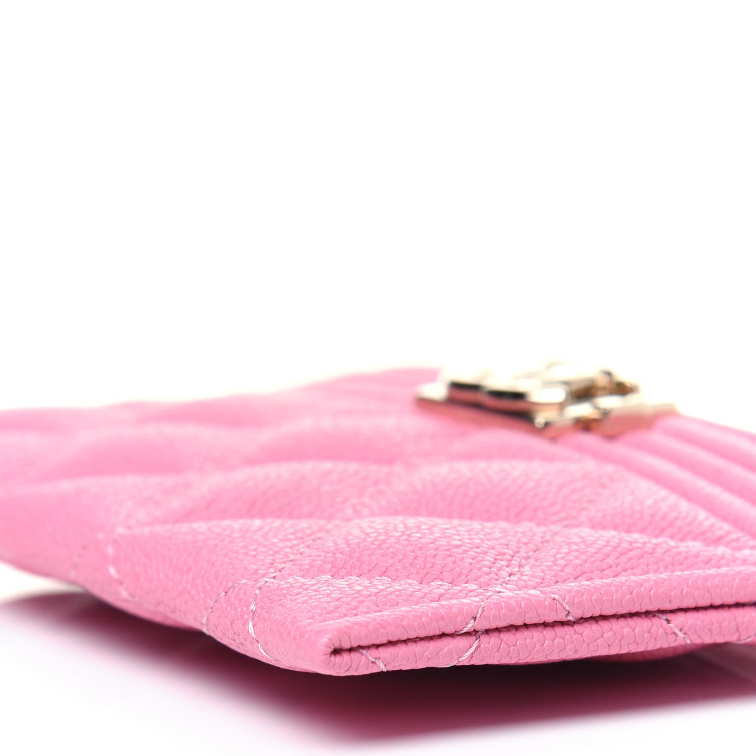 Chanel Caviar Quilted Boy Card Holder Pink 10 of 12