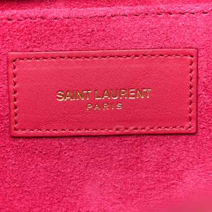 Saint Laurent Calfskin Classic Y Ligne Clutch Fuchsia 6 of 12