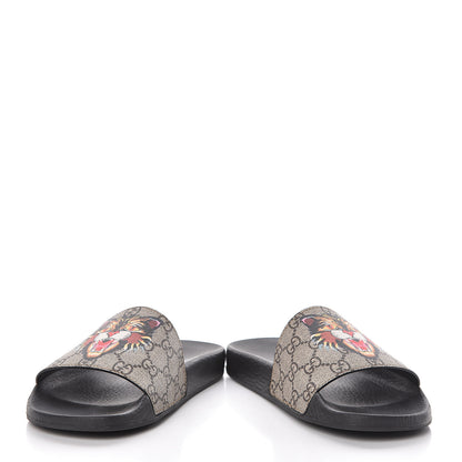 Gucci GG Supreme Monogram Angry Cat Slide Sandals 38 Black Multicolor 5 of 9