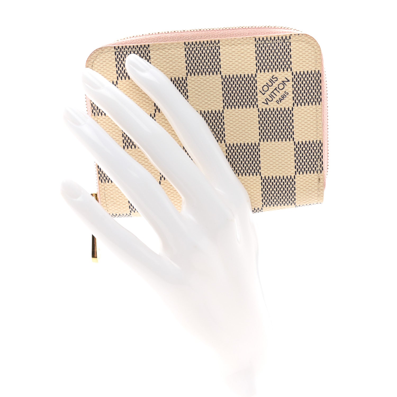 Louis Vuitton Damier Azur Zippy Coin Purse Rose Ballerine 2 of 8