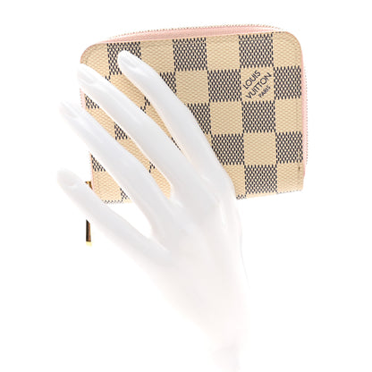 Louis Vuitton Damier Azur Zippy Coin Purse Rose Ballerine 2 of 8