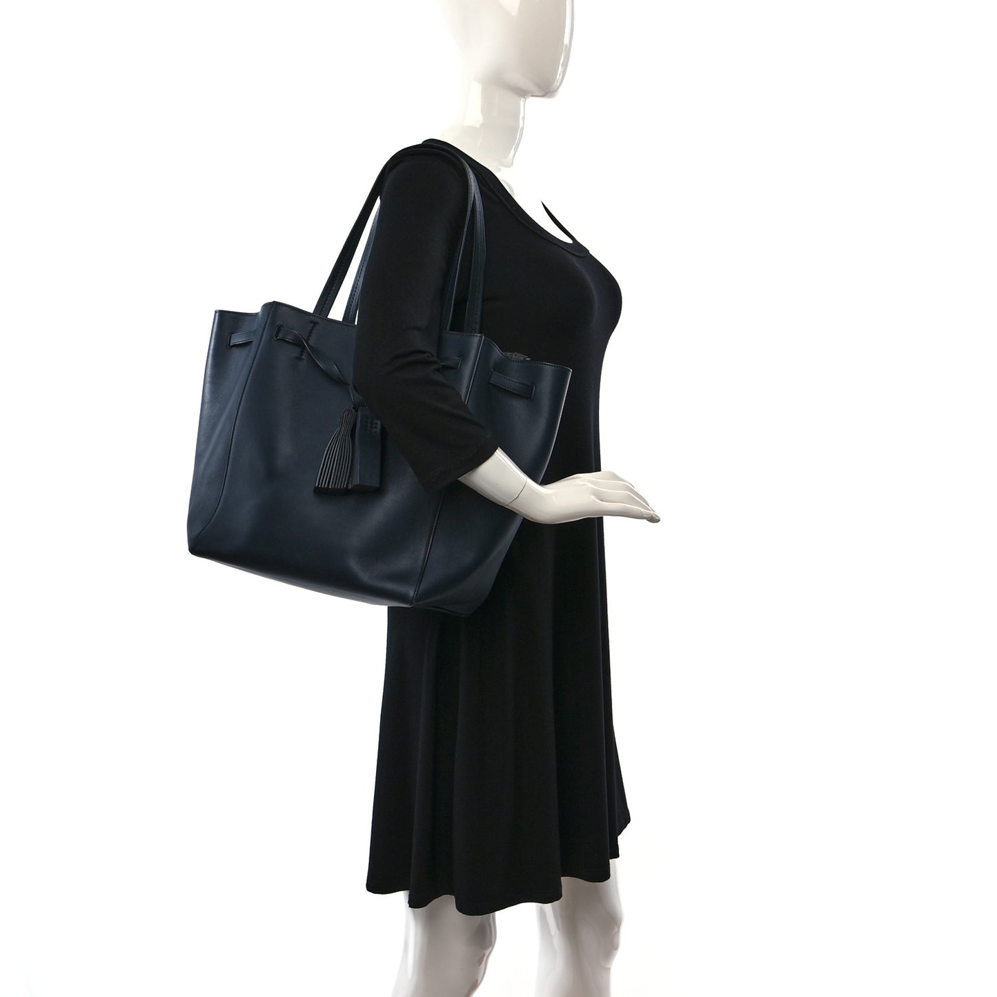 Smooth Calfskin Small Belt Cabas Phantom Navy Blue