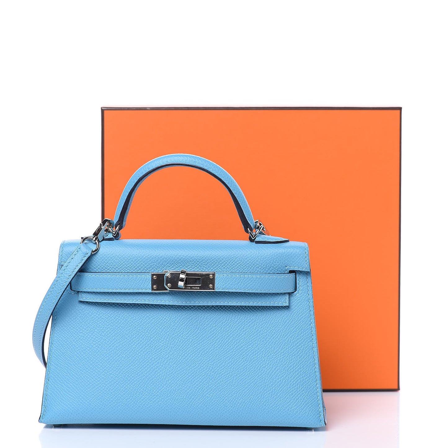 Epsom Mini Kelly Sellier 20 Bleu Du Nord