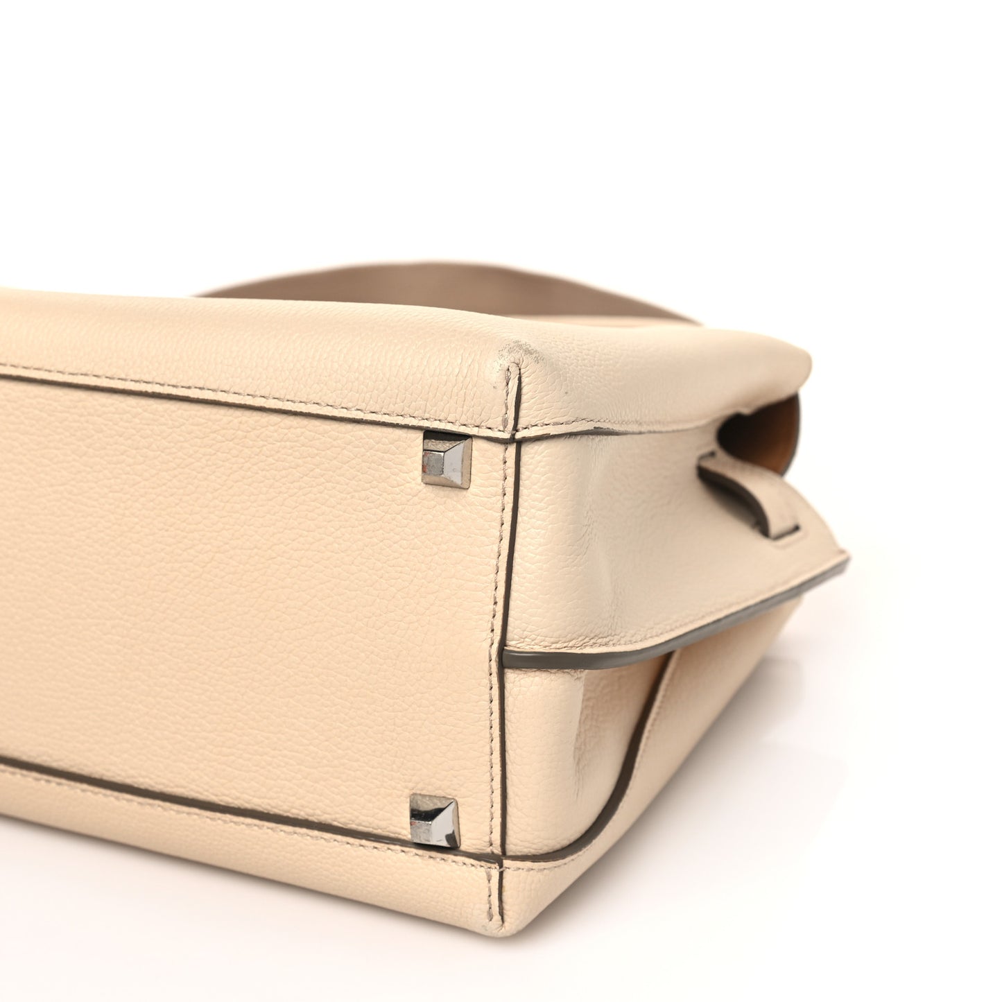 Grained Calfskin Medium Milla Tote Natural