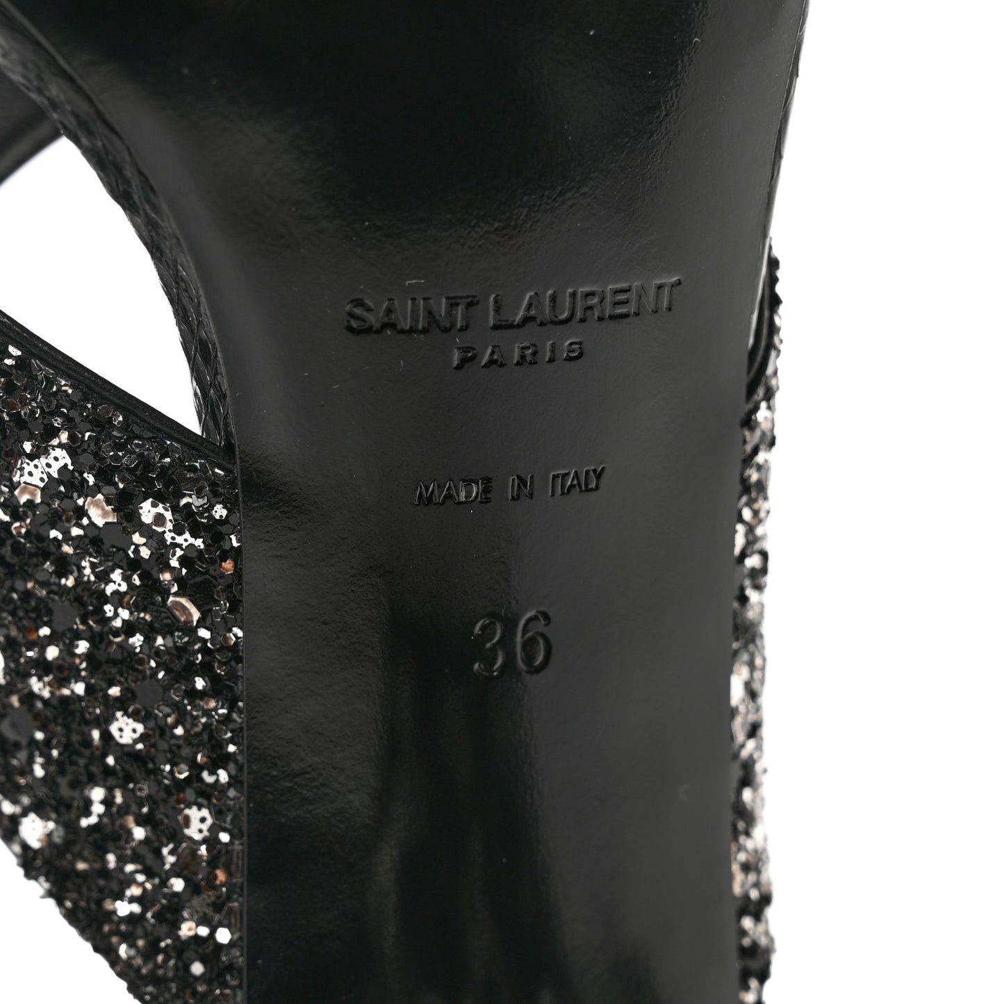 Glitter LouLou 70 Mule Sandals 36 Black