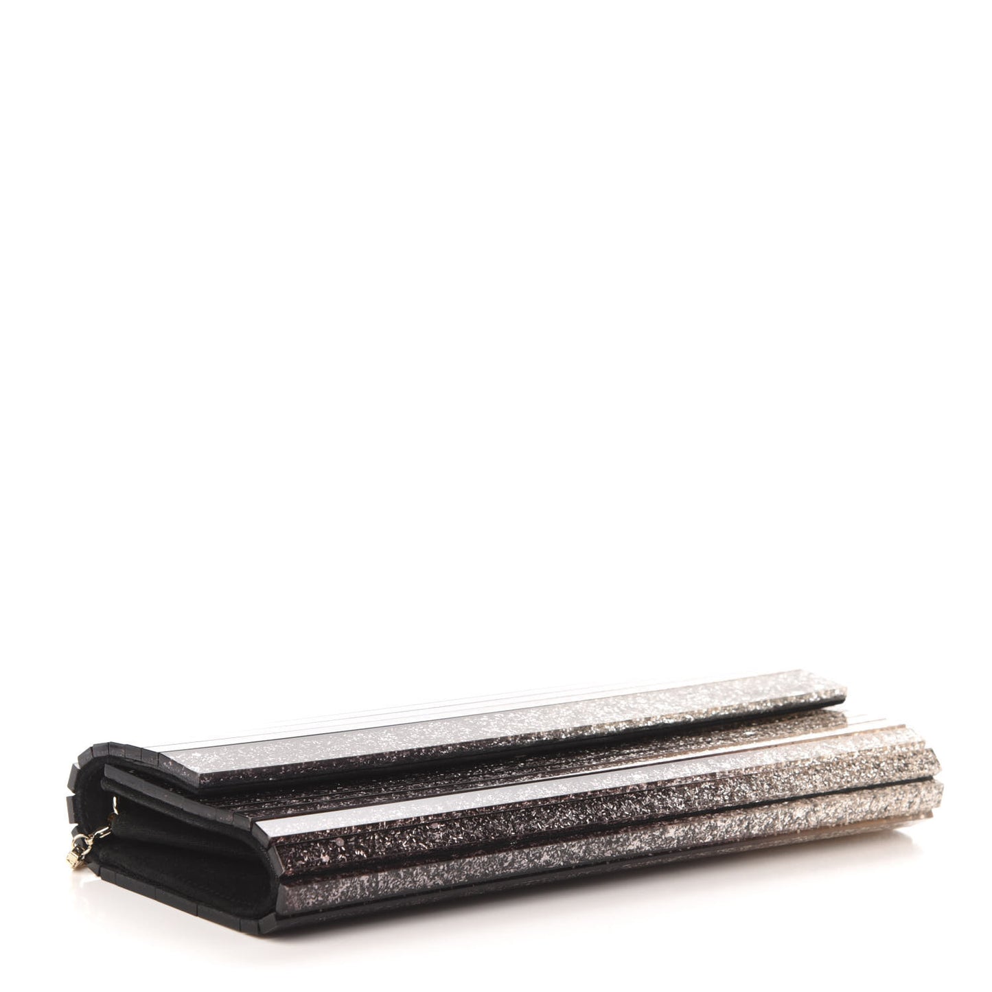 Acrylic Glitter Degrade Clutch Black Champagne