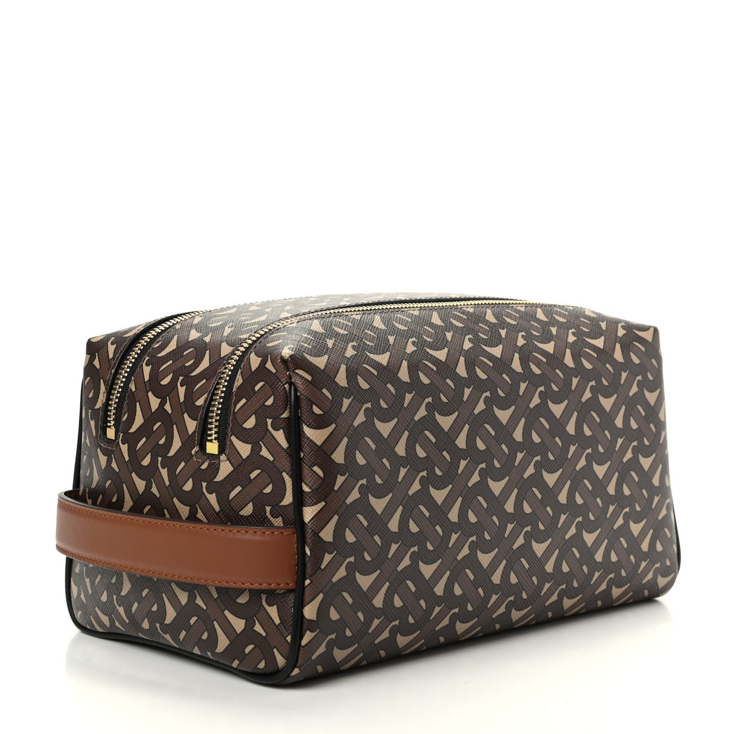 E-Canvas Monogram Travel Pouch Bridle Brown