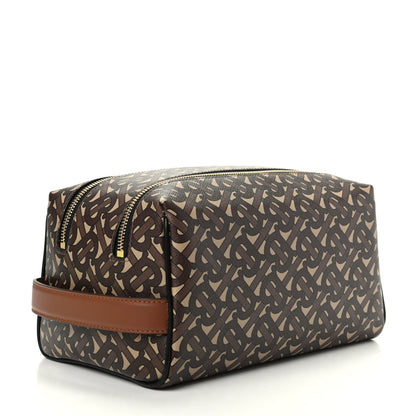 Burberry E-Canvas Monogram Travel Pouch Bridle Brown 3 of 9