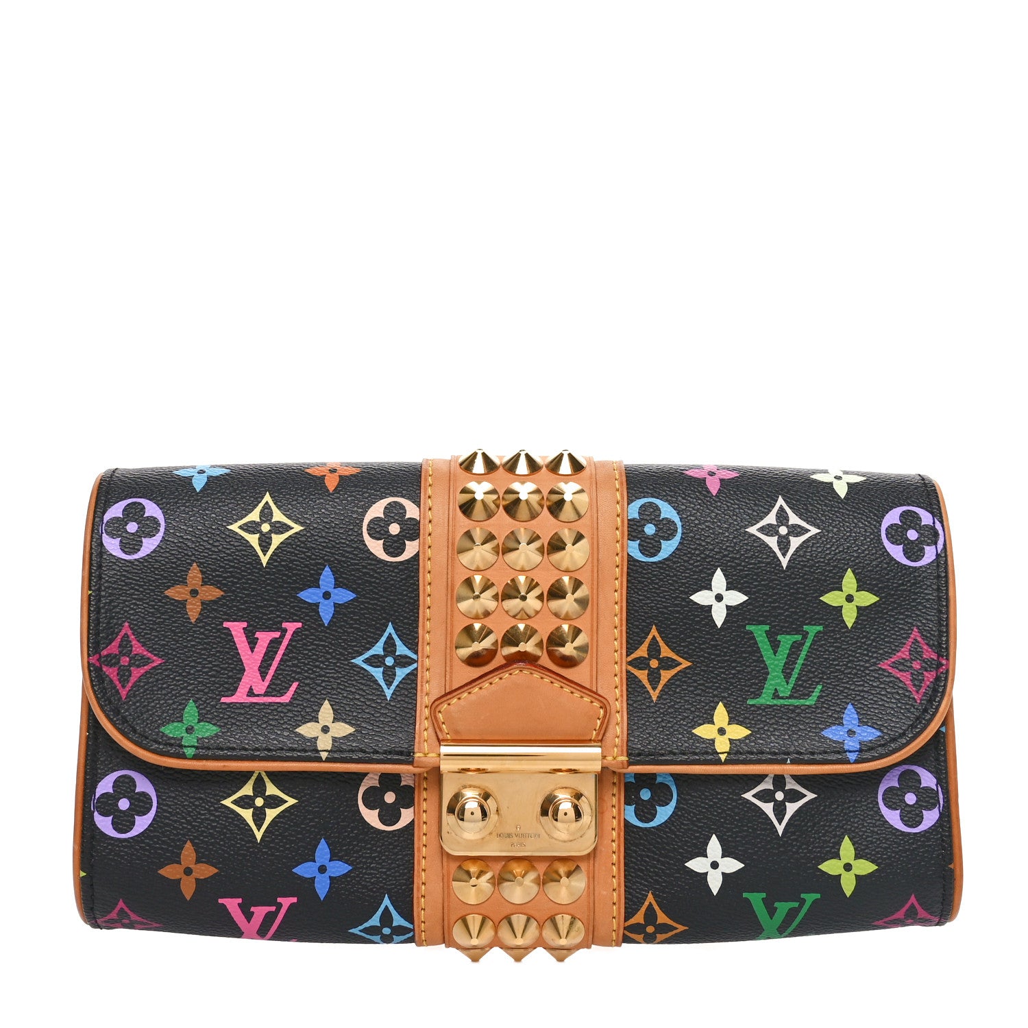 Louis Vuitton Monogram Multicolor Courtney Clutch Black 1 of 9