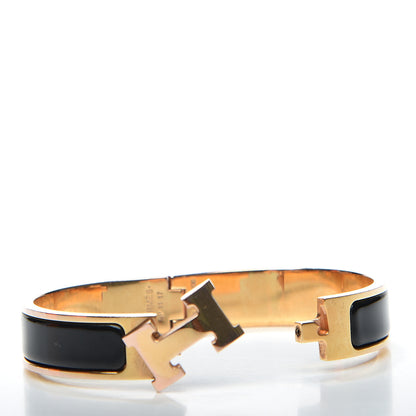 Hermes Enamel Narrow Clic Clac H Bracelet PM Black 3 of 5
