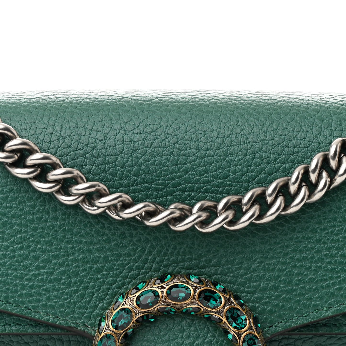Dollar Calfskin Crystal Small Dionysus Shoulder Bag Emerald