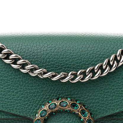 Gucci Dollar Calfskin Crystal Small Dionysus Shoulder Bag Emerald 9 of 12
