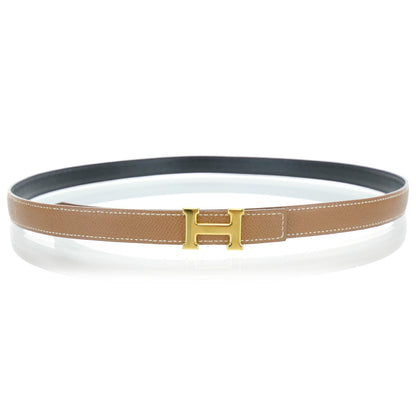 Hermes Leather Reversible H Belt 90 Black Gold 1 of 6