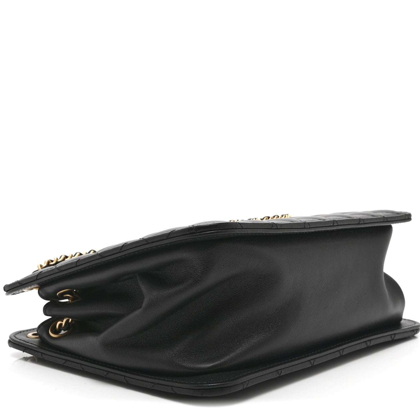 Calfskin Quilted CC Chain Accordion Tote Black