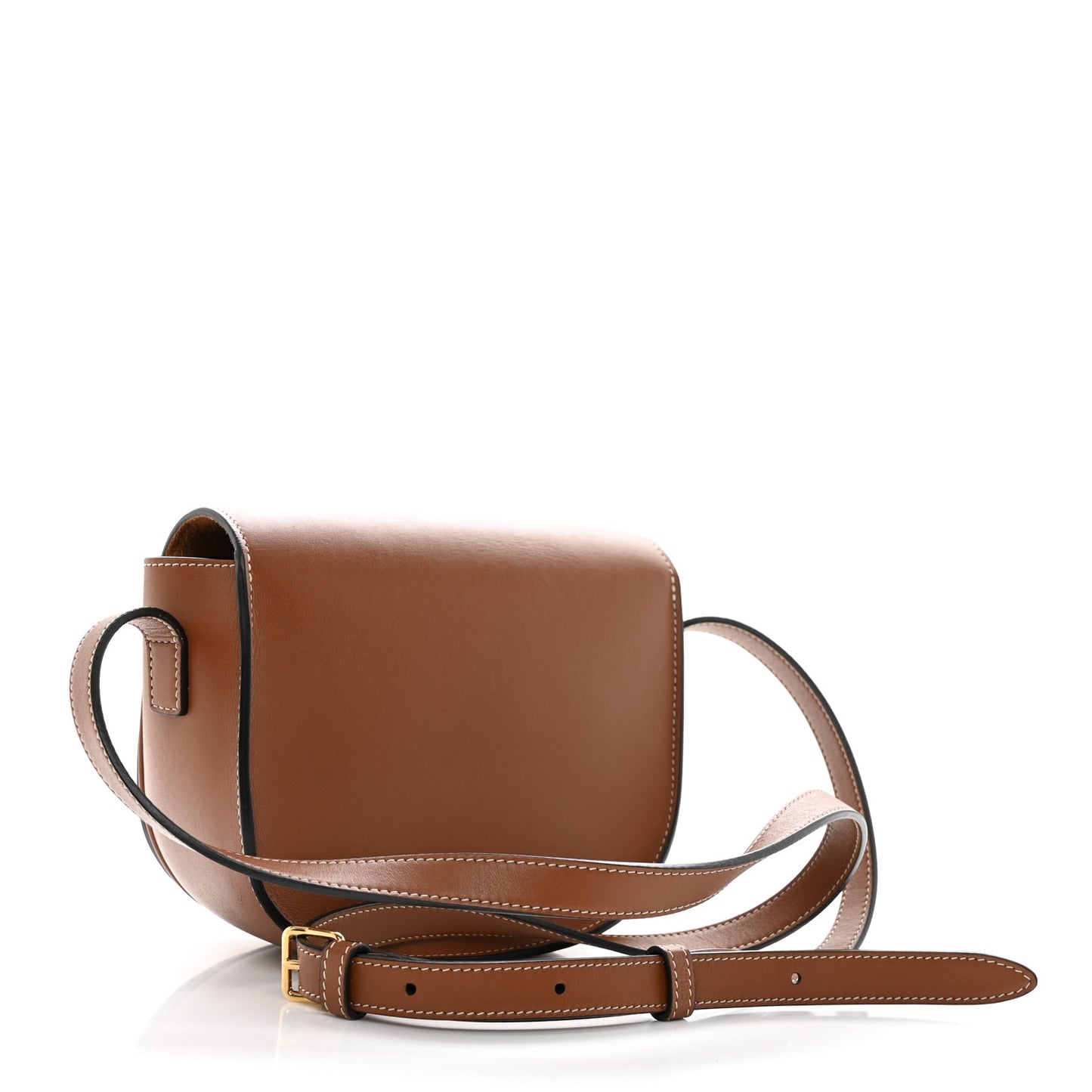 Smooth Calfskin Cuir Triomphe Folco Crossbody Bag Tan