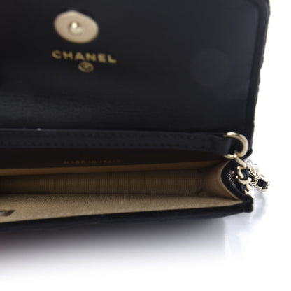 Chanel Velvet Quilted Pearl Crush Clutch With Chain Black 5 of 12