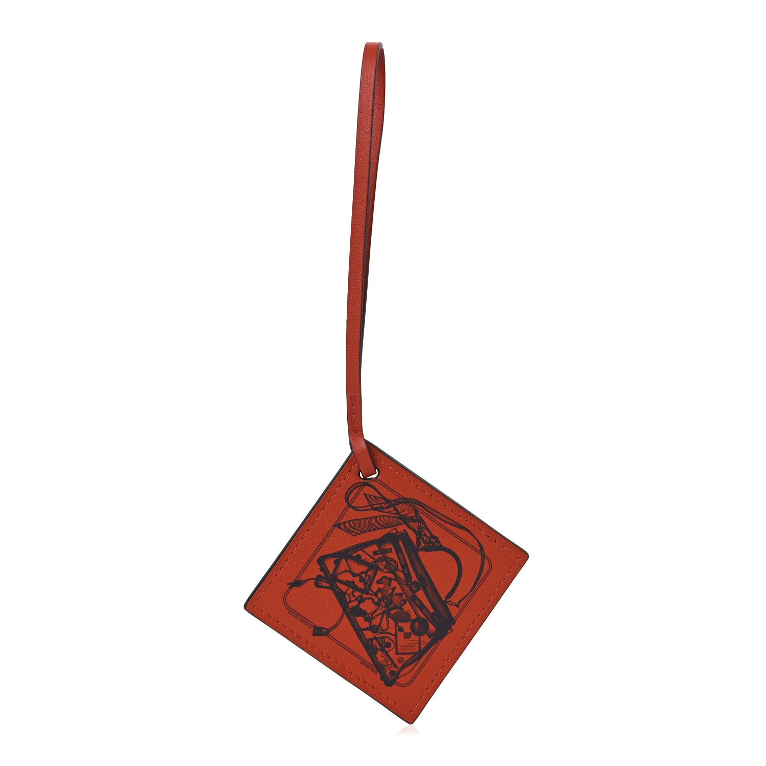 Hermes Swift Please Check in Carre Nano Bag Charm Terre Battue 1 of 5