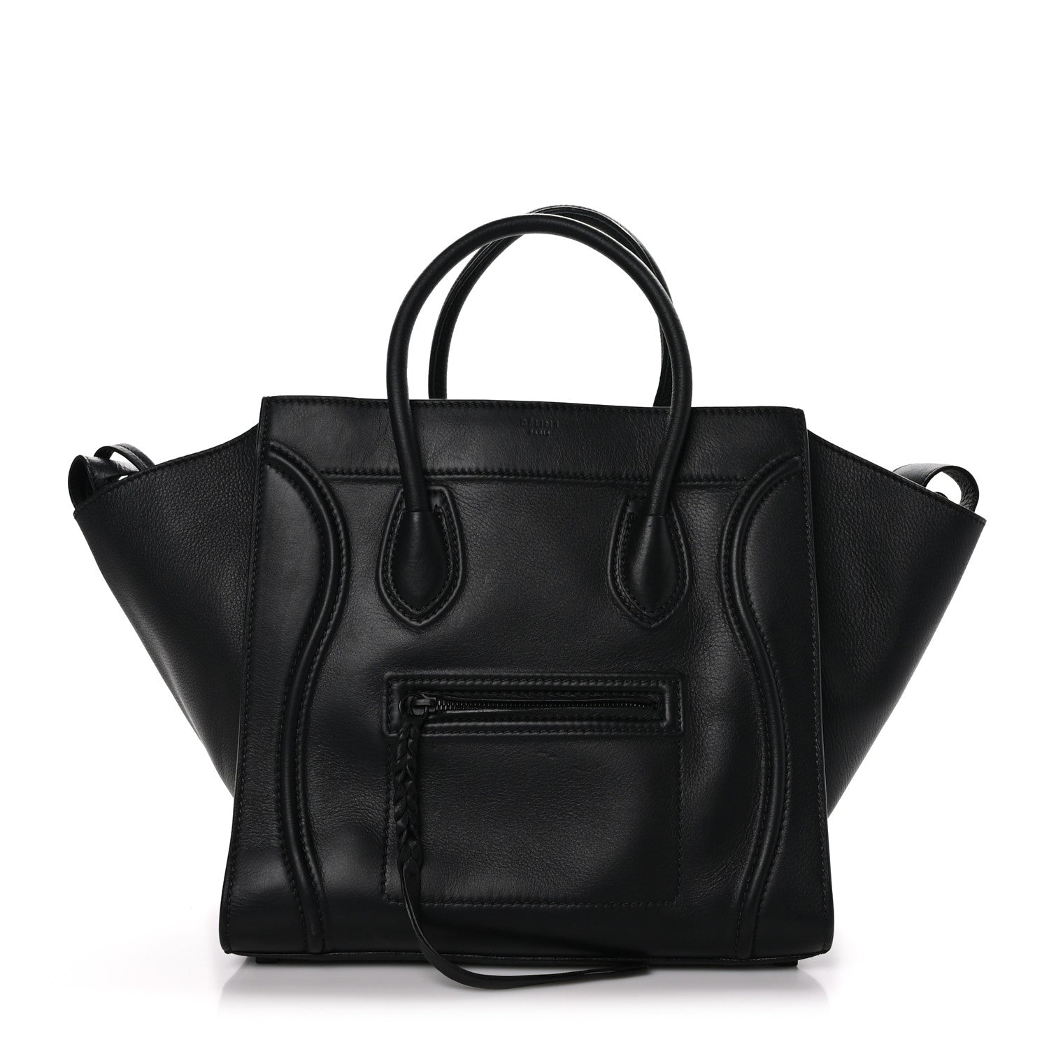 Celine Supple Calfskin Medium Phantom Luggage Black 1 of 12