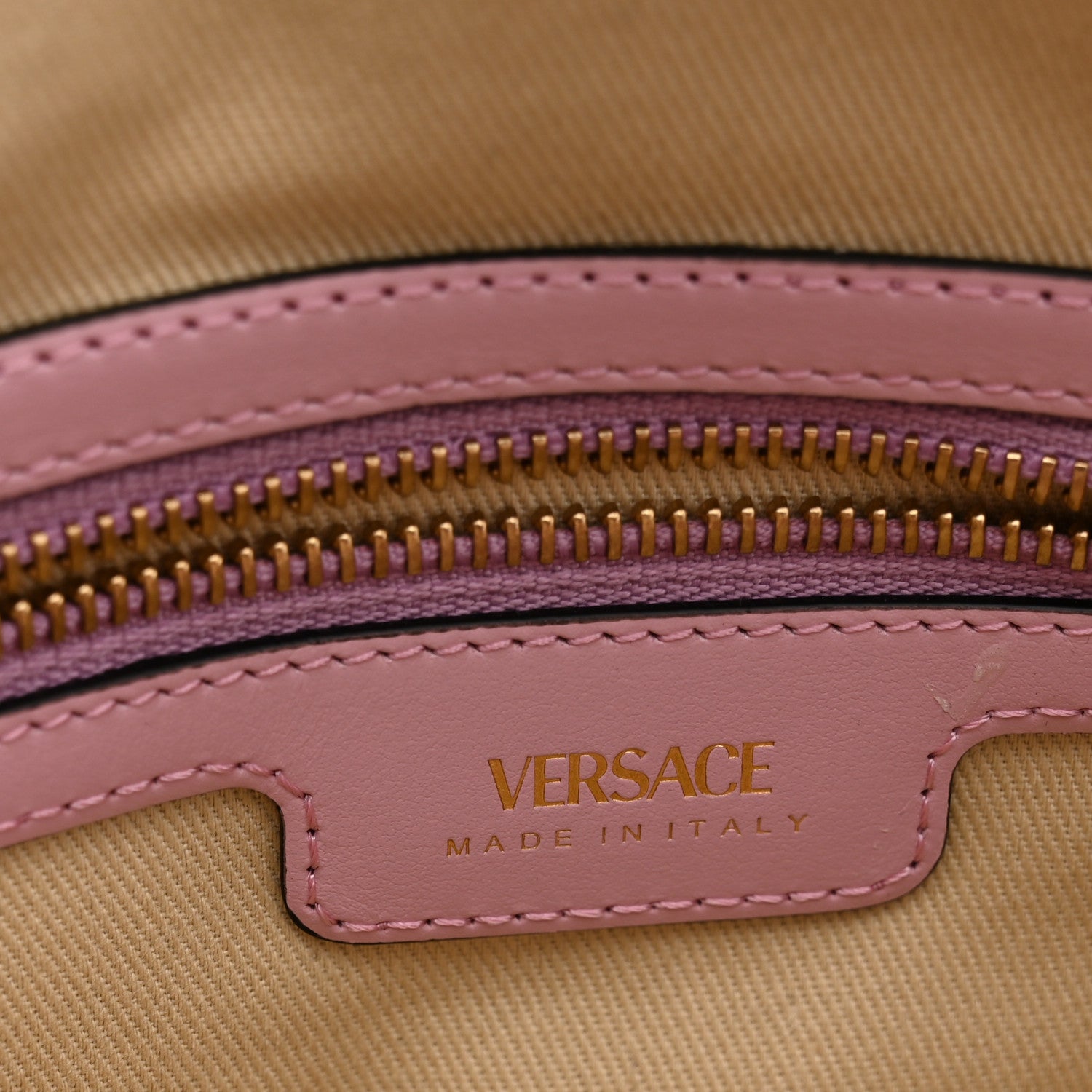 Versace Canvas Calfskin Allover La Medusa Small Tote Pink 6 of 9