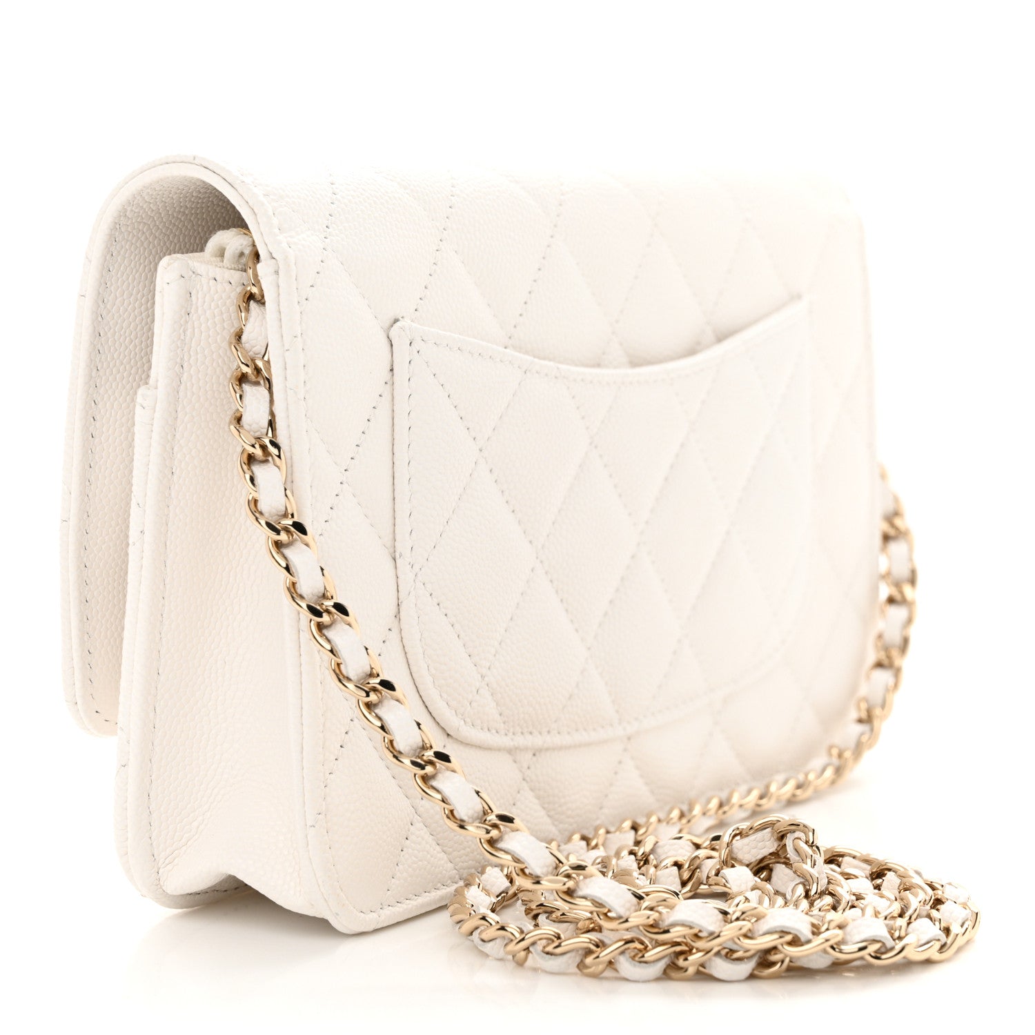 Chanel Caviar Quilted Wallet on Chain WOC White 3 of 13