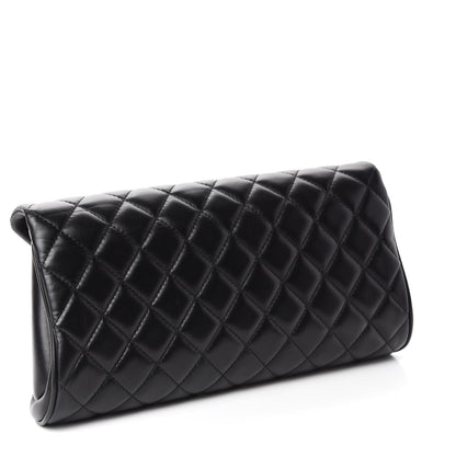 Chanel Lambskin Quilted Fold Up Again Clutch Black 3 of 11