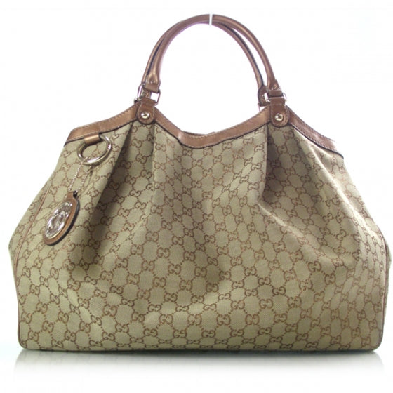 Metallic Monogram Large Sukey Bronze