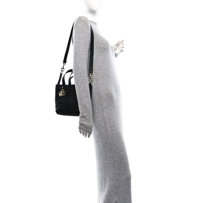 Christian Dior Calfskin Macrocannage Small Toujours Vertical Tote Black 2 of 11