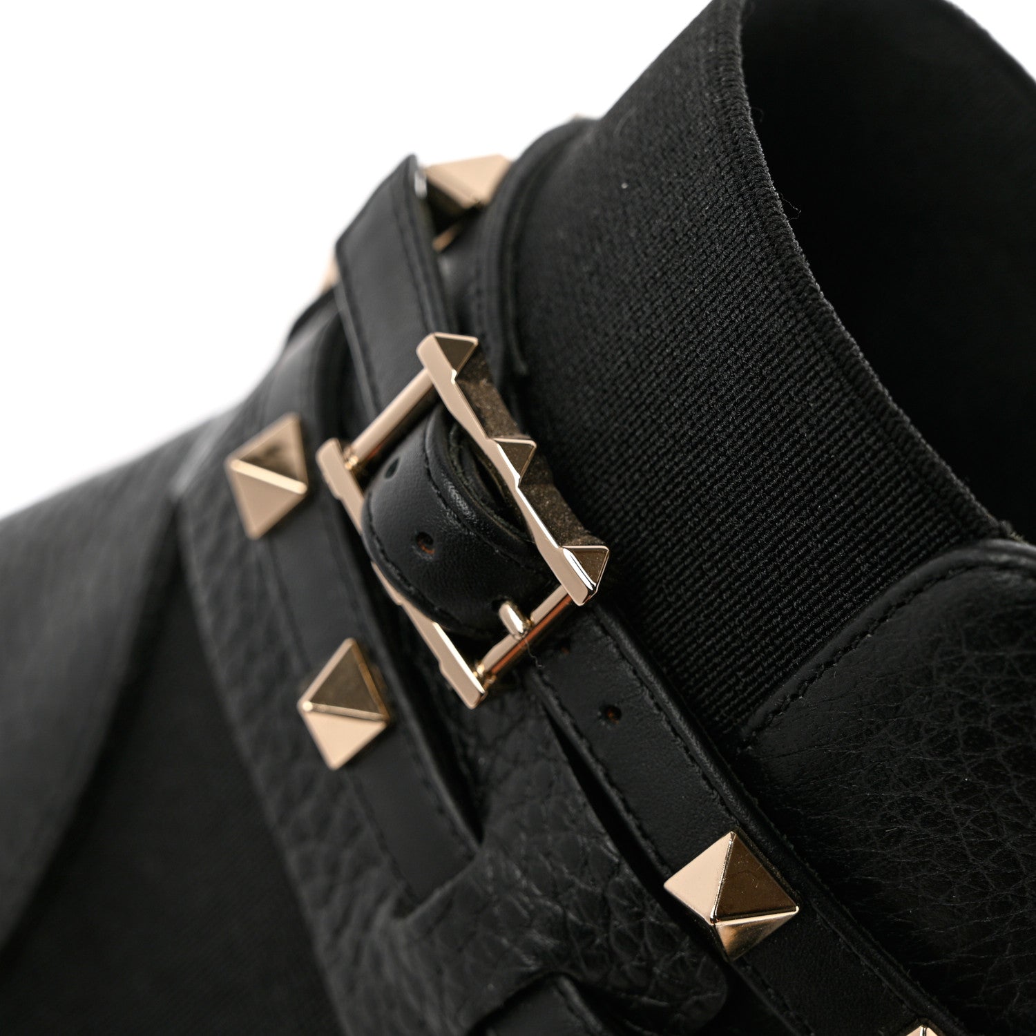 Valentino Garavani Grained Calfskin Rockstud Beatle Chelsea Ankle Boots 38 Black 12 of 12