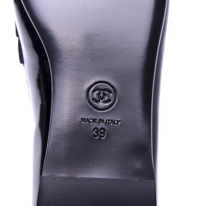 Chanel Patent CC Mocassin Loafers 39 Black 8 of 10