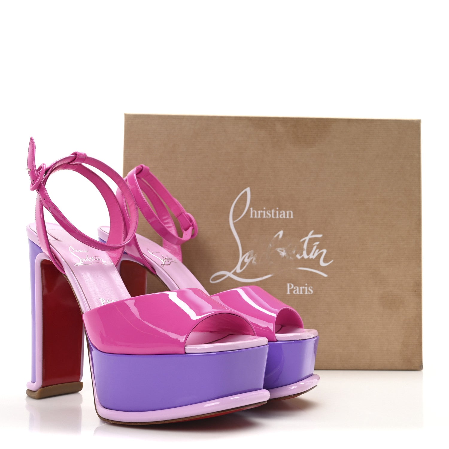 Christian Louboutin Patent Amali Alta 130 Platform Sandals 38 Version Multicolor 9 of 9