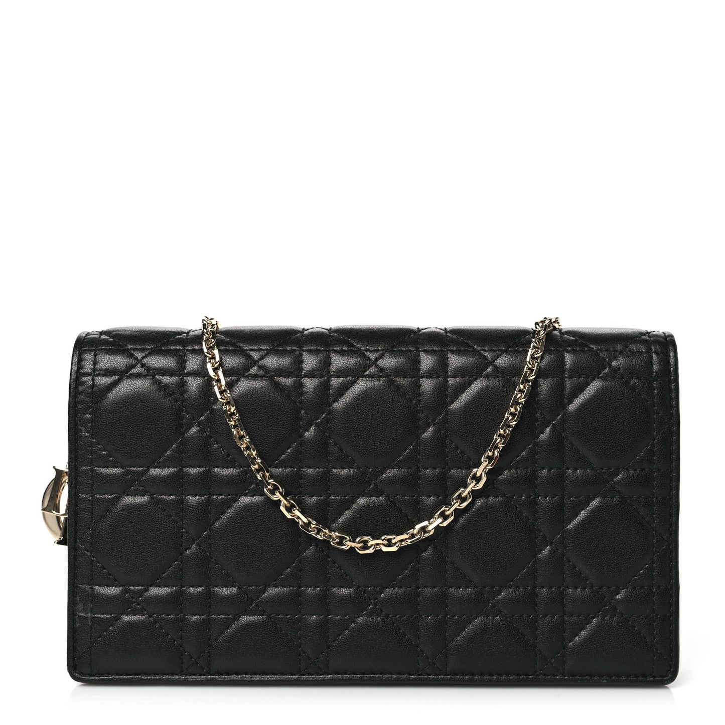 Lambskin Cannage Lady Dior Pouch Black