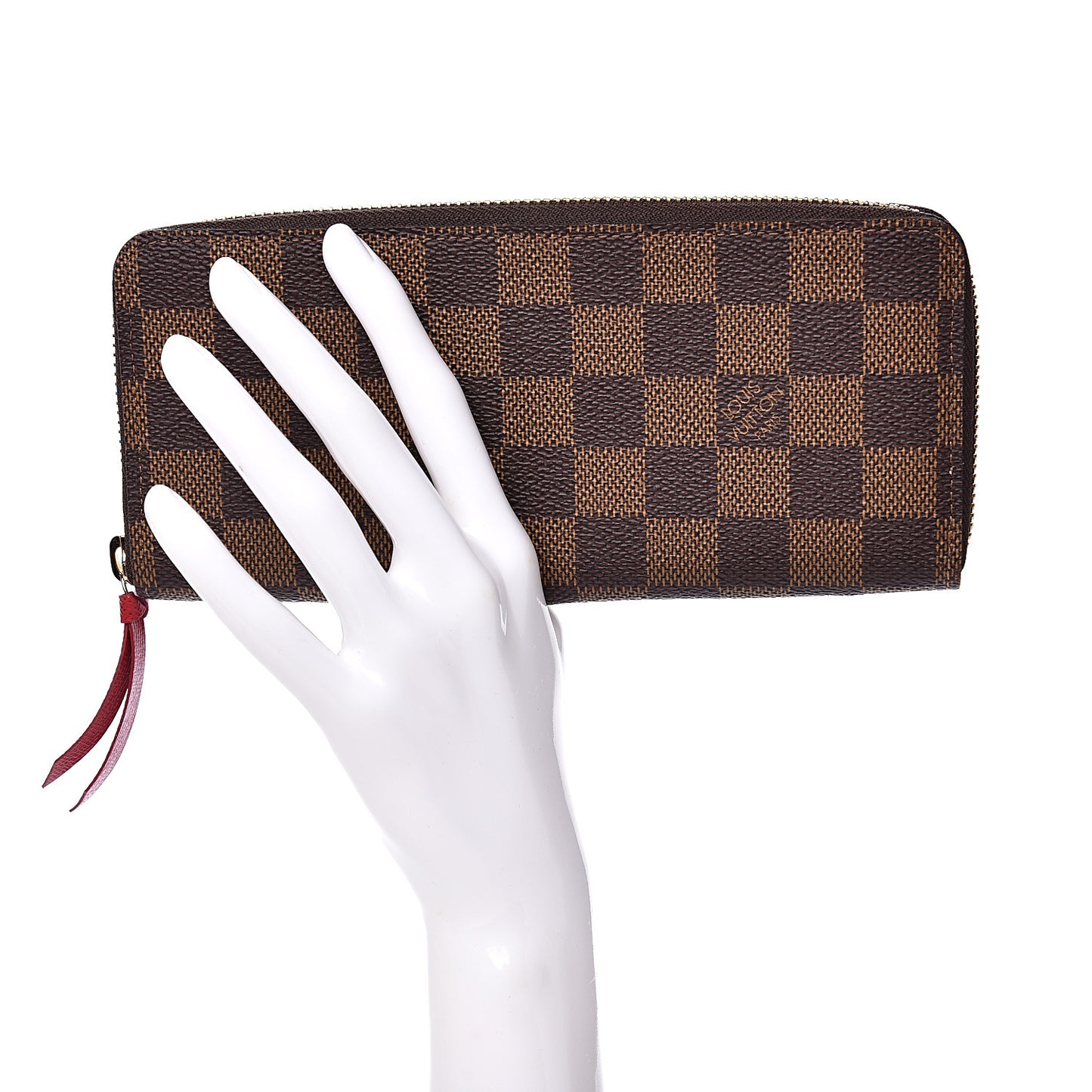 Damier Ebene Clemence Wallet Cherry