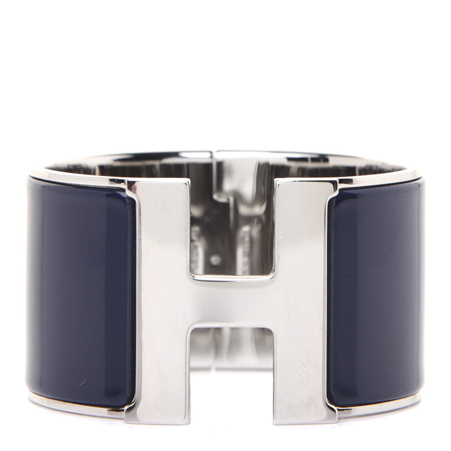 Enamel Extra Wide Clic Clac H Bracelet PM Bleu Nuit