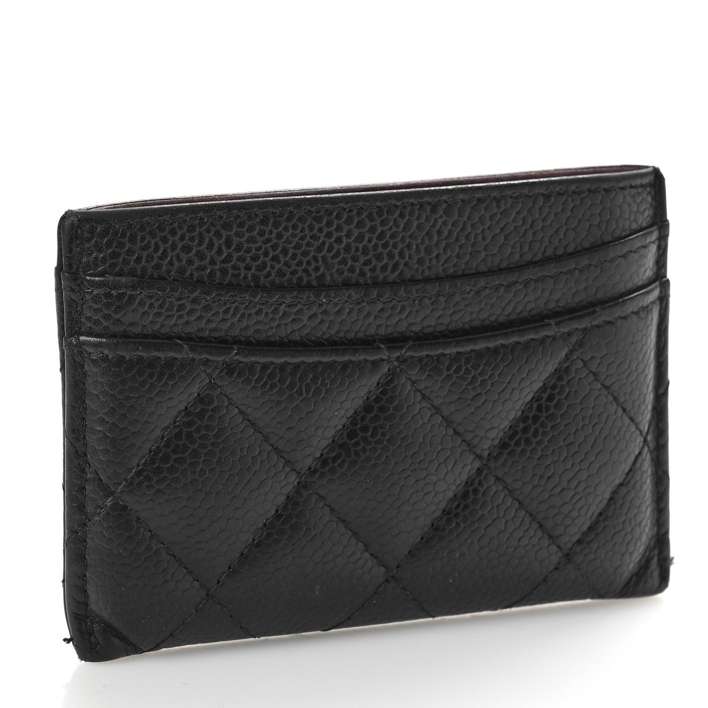 Caviar Quilted Card Holder Black