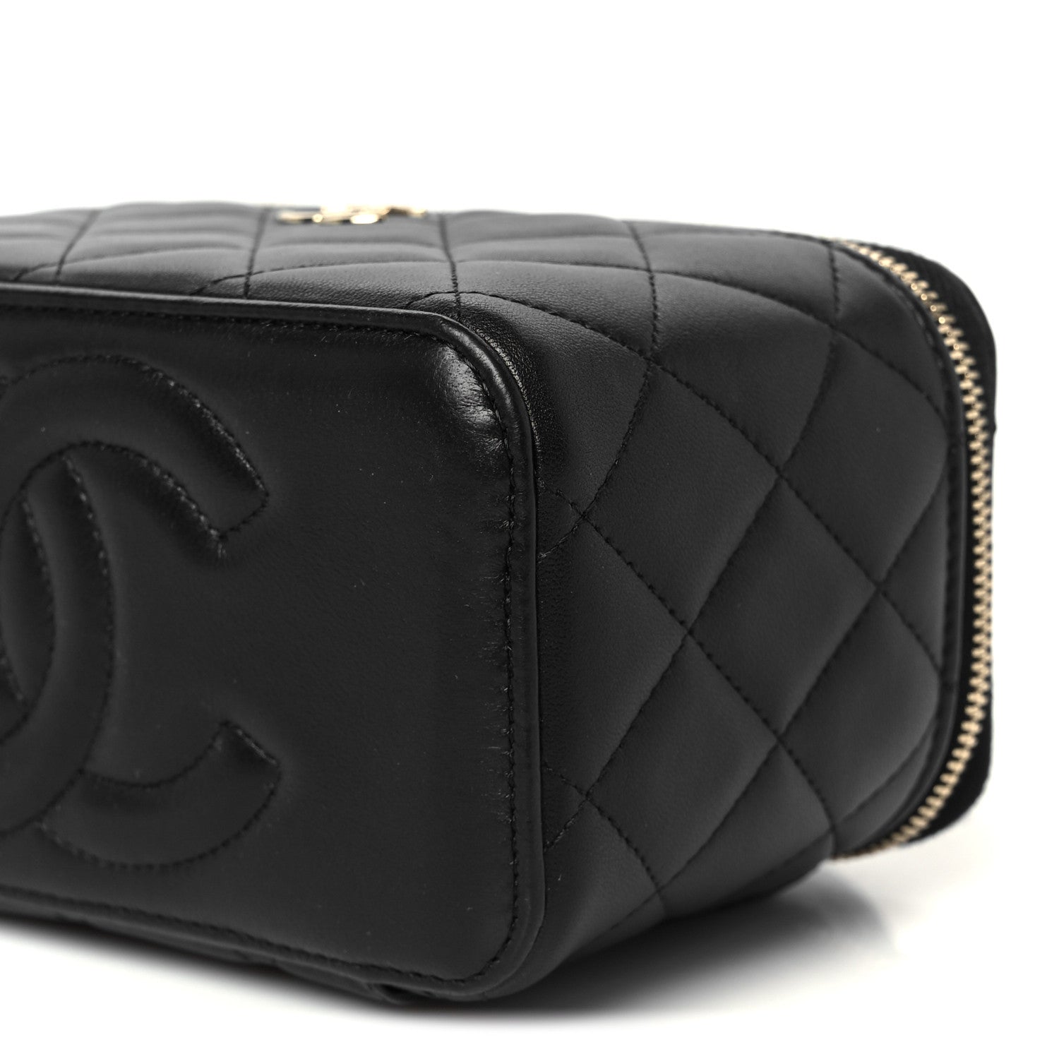 Chanel Lambskin Quilted Small Top Handle Vanity Case With Chain Black 10 of 11