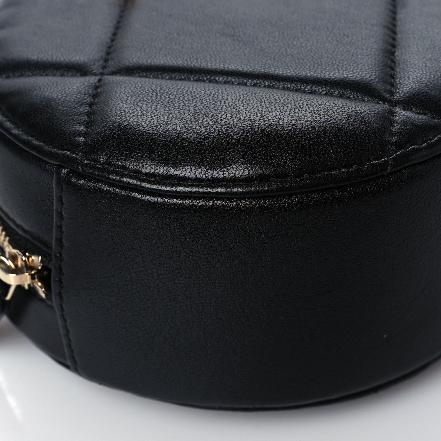 Chanel Lambskin Quilted Chanel 19 Round Clutch With Chain Black 9 of 10