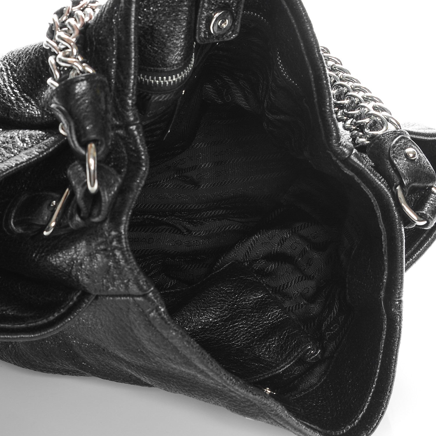Prada Cervo Lux Chain Shoulder Bag Nero Black 5 of 10