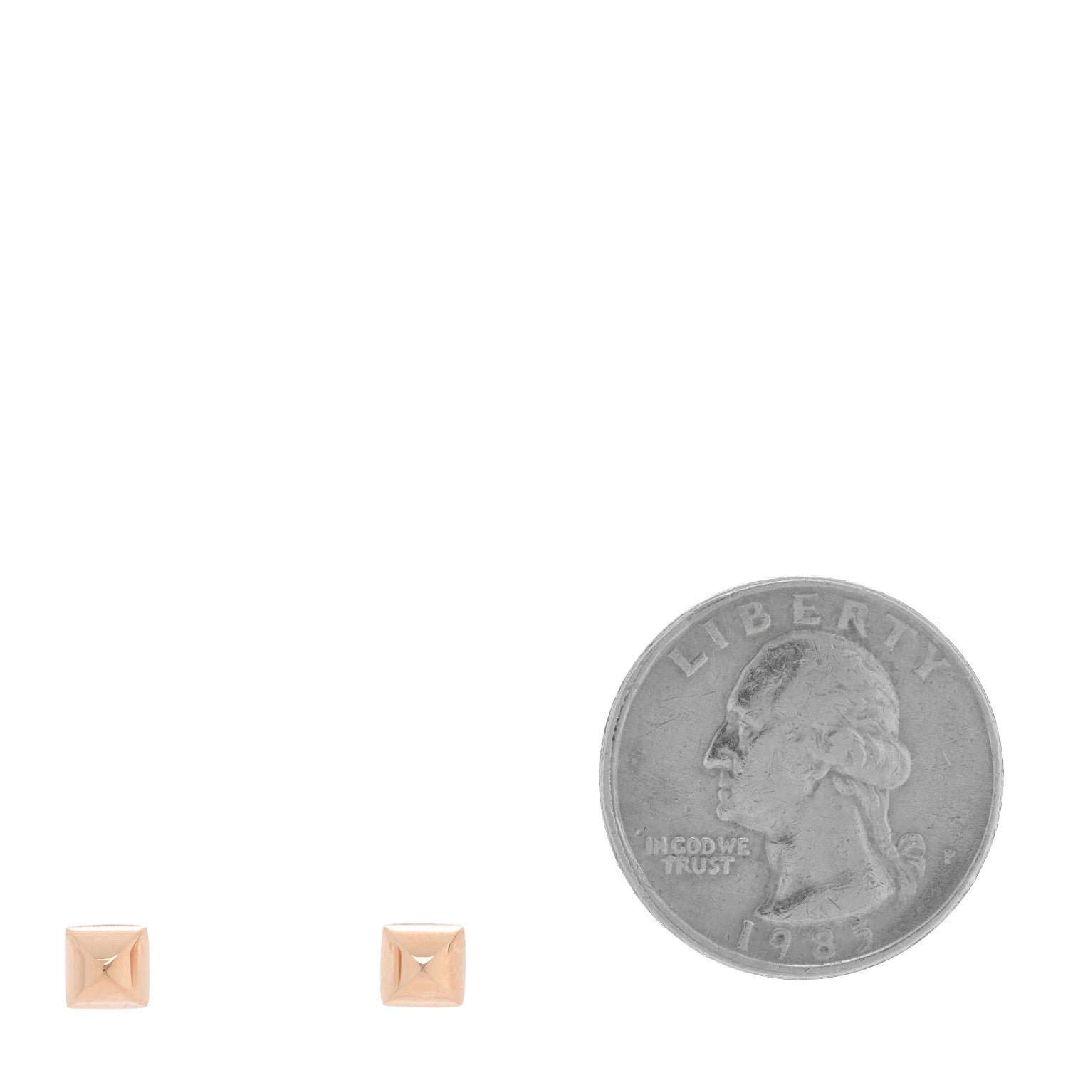 Hermes 18K Rose Gold Clou d'H Stud Earrings 2 of 5