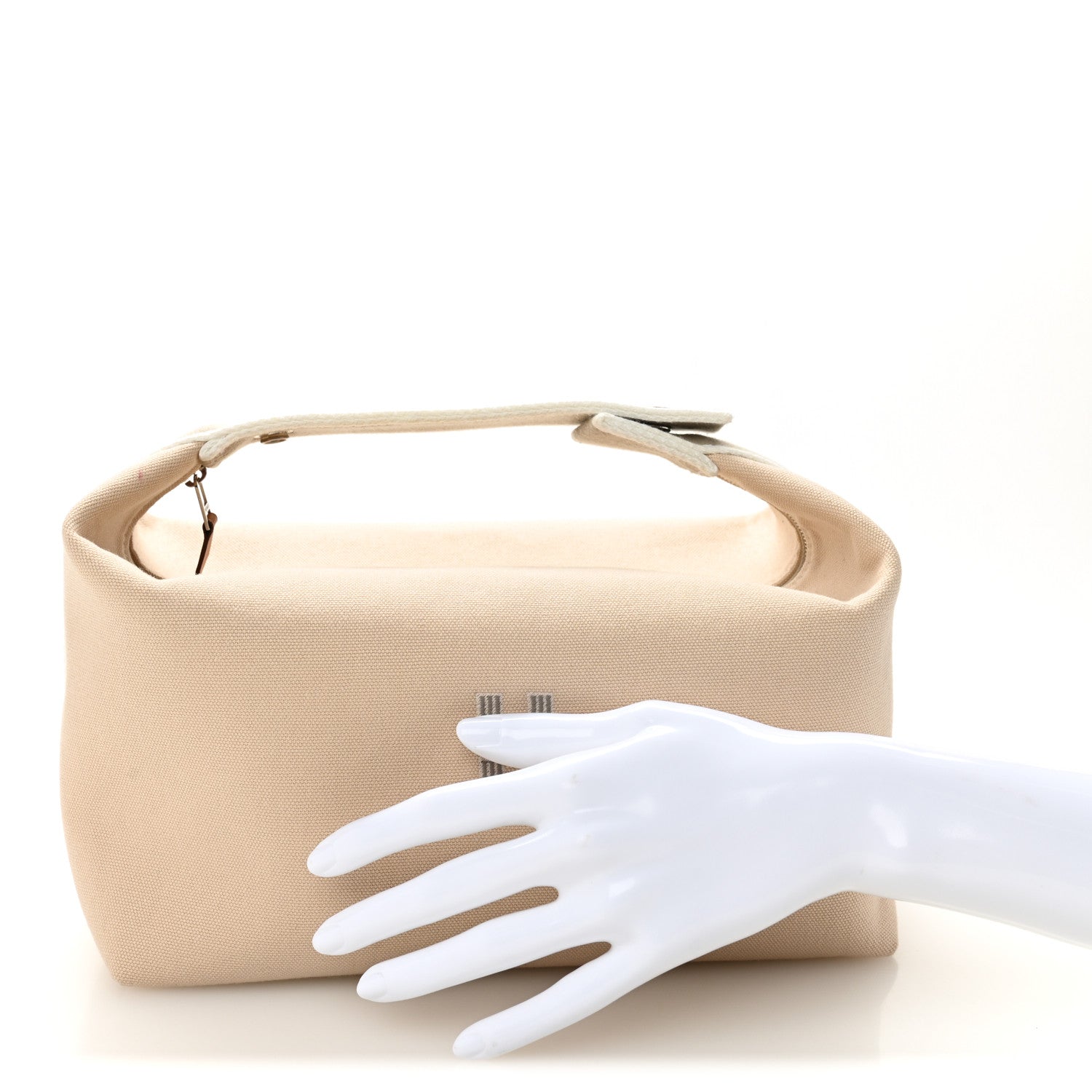 Hermes Canvas Large Bride-A-Brac Pouch Natural 2 of 9