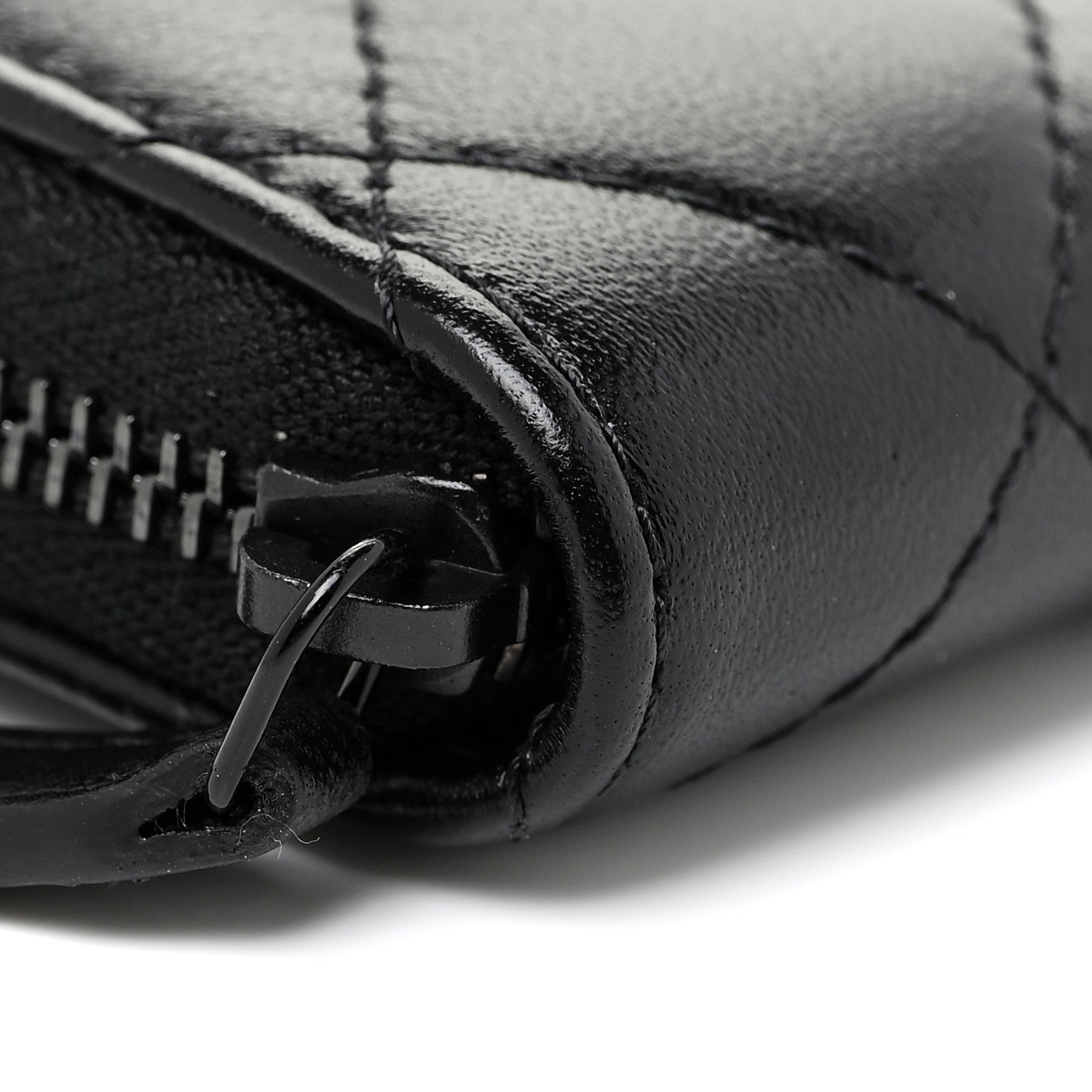 Chanel Lambskin Quilted Zip Coin Purse So Black 5 of 15