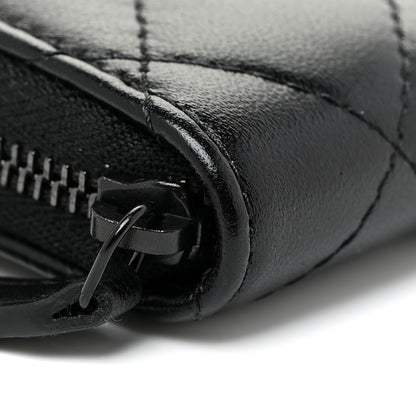 Chanel Lambskin Quilted Zip Coin Purse So Black 5 of 15