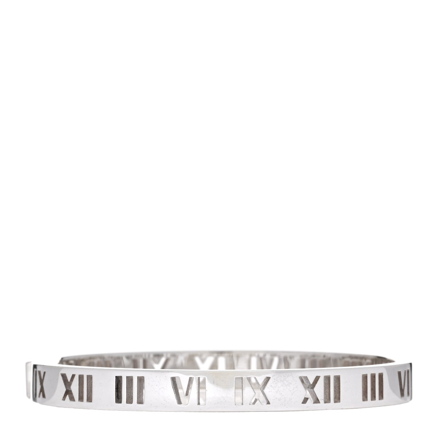 Tiffany Sterling Silver Atlas Pierced Hinged Bangle Bracelet 2 of 4