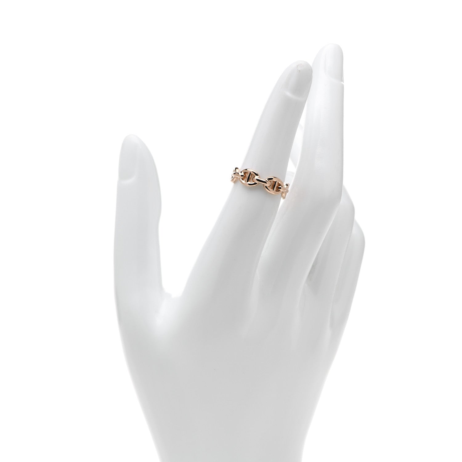 Hermes 18K Rose Gold PM Chaine D'Ancre Enchainee Ring 51 5.75 2 of 6
