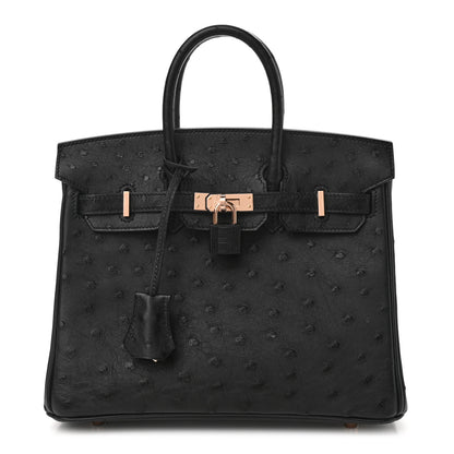 Hermes Ostrich Birkin 25 Black 1 of 11